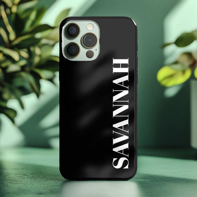 Black personalized name simple  Case-Mate iPhone case (Creator Uploaded)