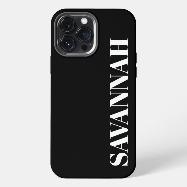 Black personalized name simple  iPhone case (Back)