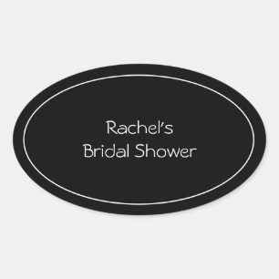Black Personalized Oval Sticker