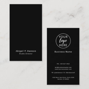 Black Personalized Professional Logo Business Card