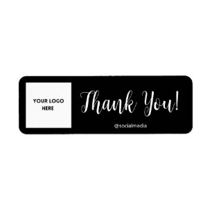 Black Personalized Thank You Label