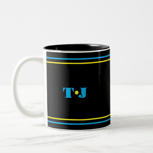 Black Personalized  Two-Tone Coffee Mug (Left)