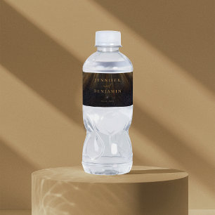 Black Personalized Water Bottle Labels Waterproof