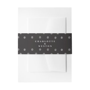 Black Personalized Wedding Invitation Belly Band