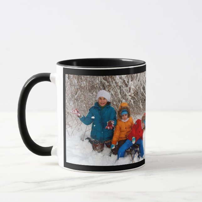 Black Personnaliser Modèle photo Cadeau Mug Café (Gauche)