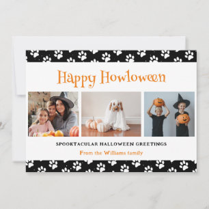 Black Pet 3 Photo Halloween Holiday Card
