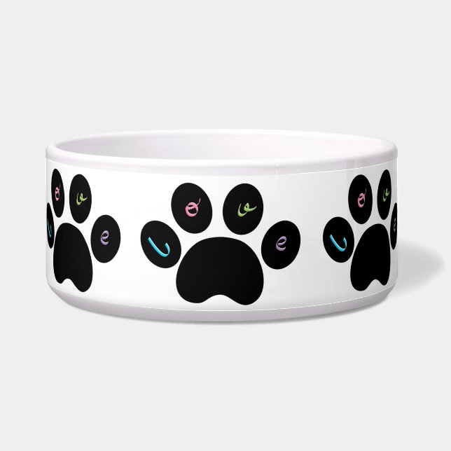 "Black Pet Paw Prints with Love You"- Customizable (Front)