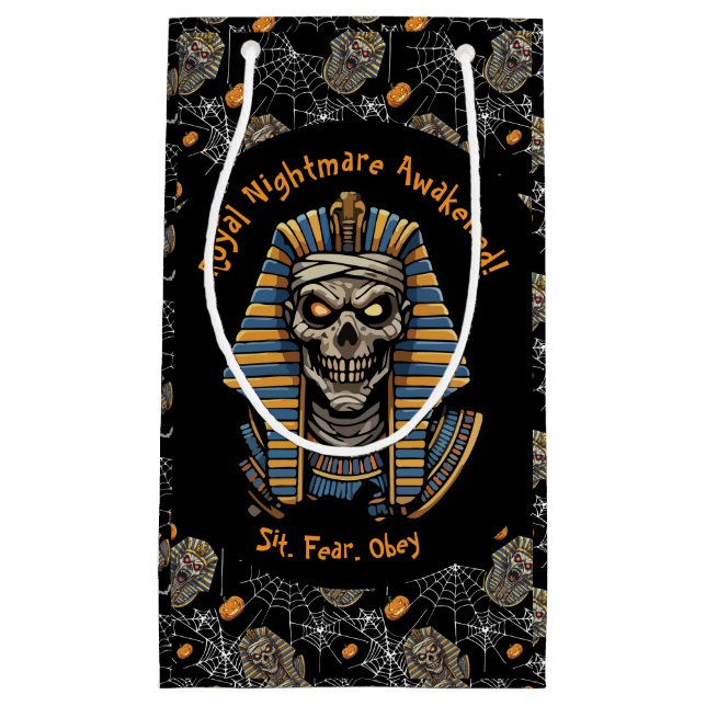 🖤 Black Pharaoh Mummy Cadeau Sac 🎃 👑 (Devant)