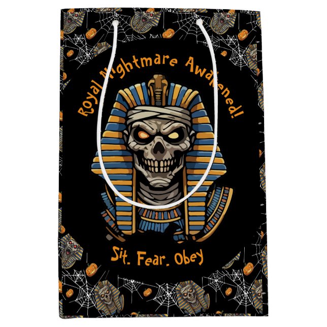 🖤 Black Pharaoh Mummy Cadeau Sac 🎃 👑 (Devant)