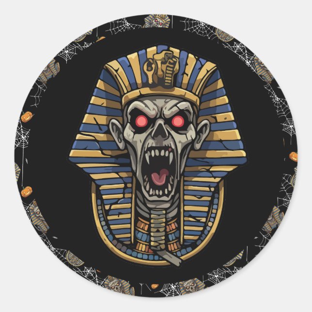 🖤 Black Pharaoh Mummy Stickers 🎃👑 (Front)