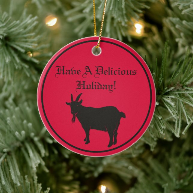 Black Phillip Goat Satanic Ceramic Ornament (Tree)