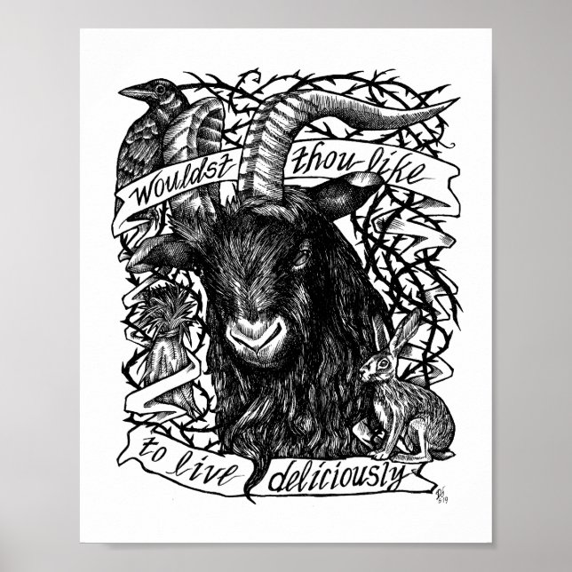 Black Phillip "Live Deliciously" Poster (Front)