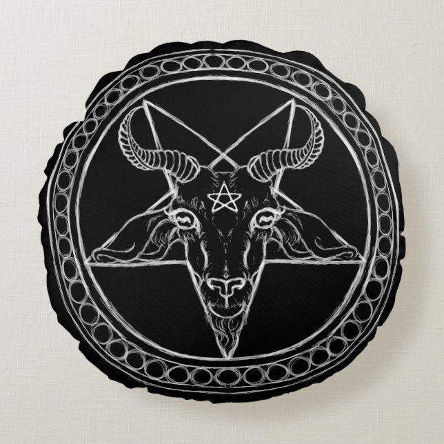 Black Phillip Round Pillow (Front)