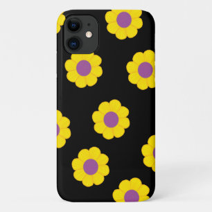 Black Phone Case W/ Yellow Flowers Various Styles
