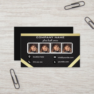 Black photo booth business card