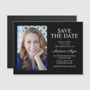 Black Photo Class of 2022 Graduation Save Date