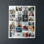 Black Photo Collage Happy Birthday Name & Age Tapestry<br><div class="desc">Tapestry for a birthday celebration featuring a photo collage of 19 photos,  name,  and age. Perfect for big celebrations where you can add lots of photos from the long life of the birthday celebrator. Birthday party decor in the form of a tapestry personalized with photos,  name,  and age.</div>