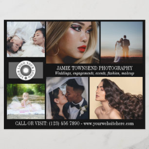 Black Photo Collage Logo Professional Photographer Flyer
