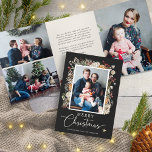 Black Photo Collage Tri-fold Holiday Card<br><div class="desc">Share your holiday news with our Black Photo Collage Tri-fold Holiday Card from the Black Boho Botanical Christmas Holiday Card Collection. Featuring space for four photos and a personal message, this card captures the essence of festive elegance. Personalize it with your photos and message, making your holiday greetings truly special....</div>