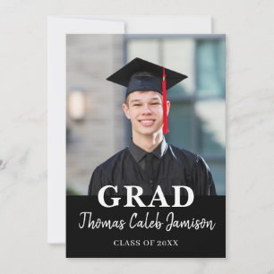 Black Photo Graduation Party Invitation