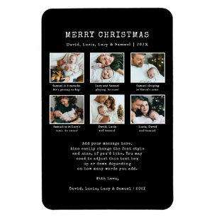 Black Photo Holiday Magnet