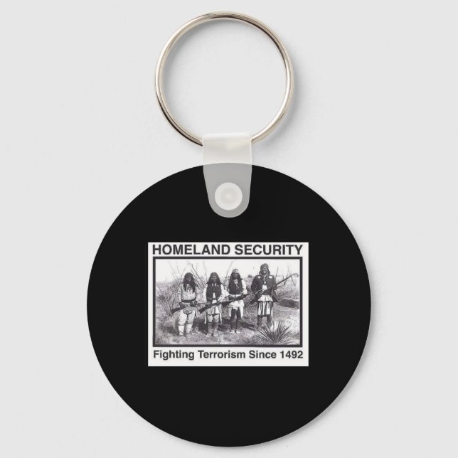 Black Photo Indian Homeland Security Keychain (Front)