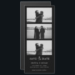 Black Photo Strip Magnetic Wedding Save The Date<br><div class="desc">Black Photo Strip Magnetic Wedding Save The Date</div>