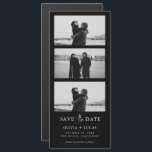 Black Photo Strip Magnetic Wedding Save The Date<br><div class="desc">Black Photo Strip Magnetic Wedding Save The Date</div>