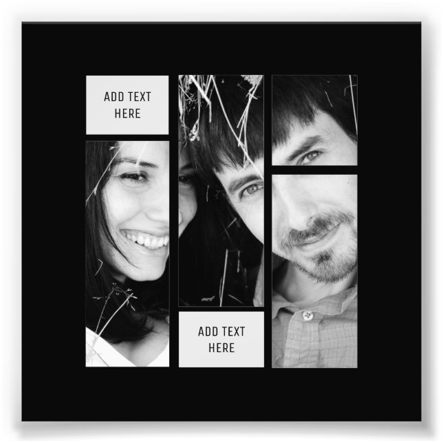 Black Photo Text Template - Transfer To ANY Gift (Front)