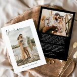 Black Photo Wedding Elegant Thank You Card<br><div class="desc">Introducing our Modern Script Simple Photo Wedding Thank You Card: Elevate your gratitude with our elegant thank you cards featuring modern script and your favourite wedding photo. These cards offer a stylish and minimalist design that perfectly complements any wedding aesthetic. Personalize them with a heartfelt message of appreciation to convey...</div>