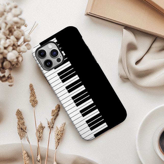 Black Piano Keyboard Case-Mate iPhone Case (Show your love for music with our piano keyboard phone case—elegant, unique, and a perfect fit!)