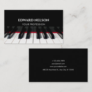 Black Piano keys Piano  Business Card