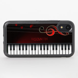 Black Piano Treble Clef And Notes OtterBox Symmetry iPhone XR Case