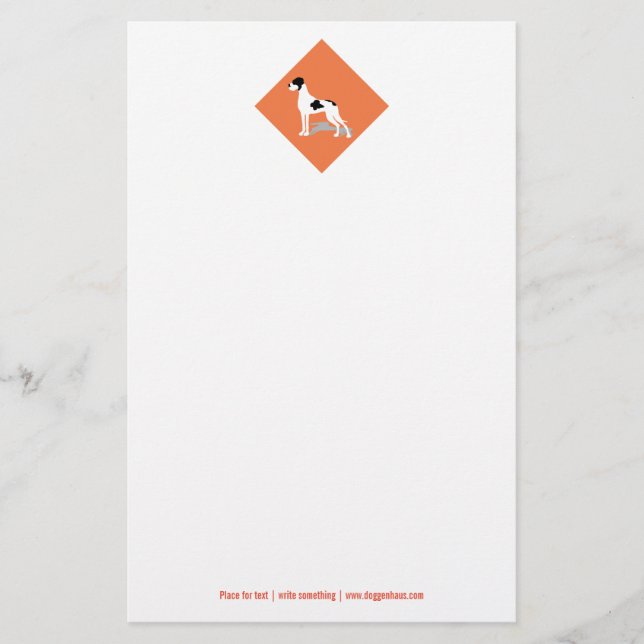 Black Piebald Great Dane Stationery (Front)