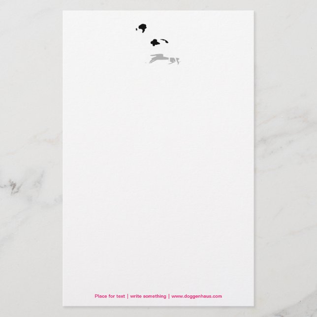 Black Piebald Great Dane Stationery (Front)