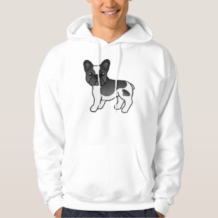 Black Pied French Bulldog Cute Cartoon Dog Hoodie