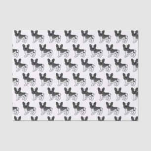 Black Pied French Bulldog Cute Cartoon Dog Pattern Tissue Paper