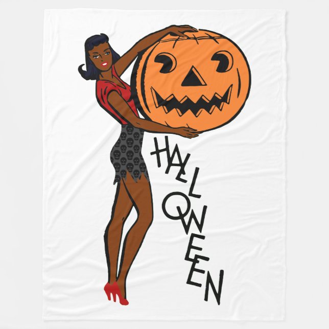 black pin up halloween blanket (Front)