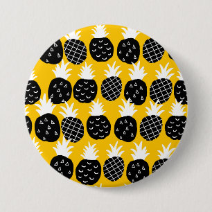 Black pineapples 3 inch round button