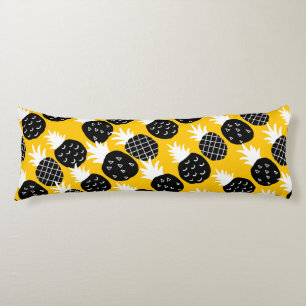 Black pineapples body pillow