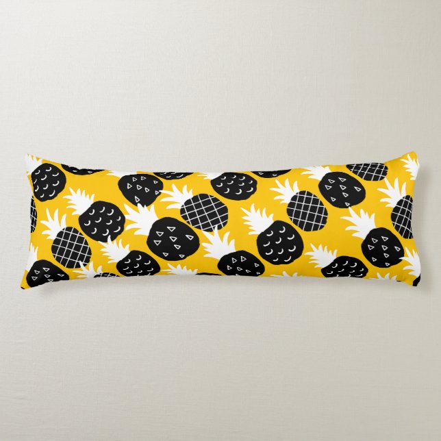 Black pineapples body pillow (Front)