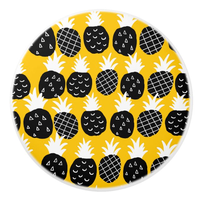 Black pineapples ceramic knob (Front)