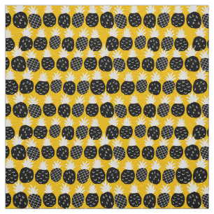 Black pineapples fabric