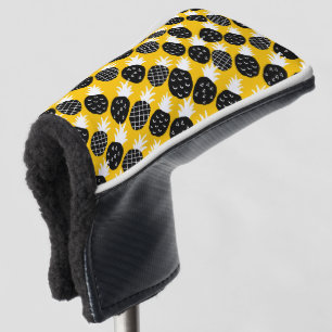 Black pineapples golf head cover