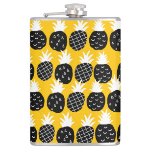 Black pineapples hip flask