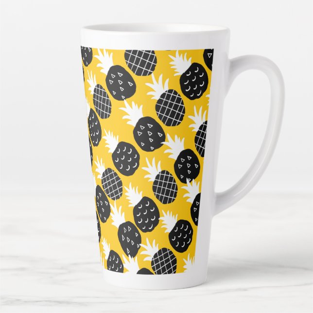 Black pineapples latte mug (Right)