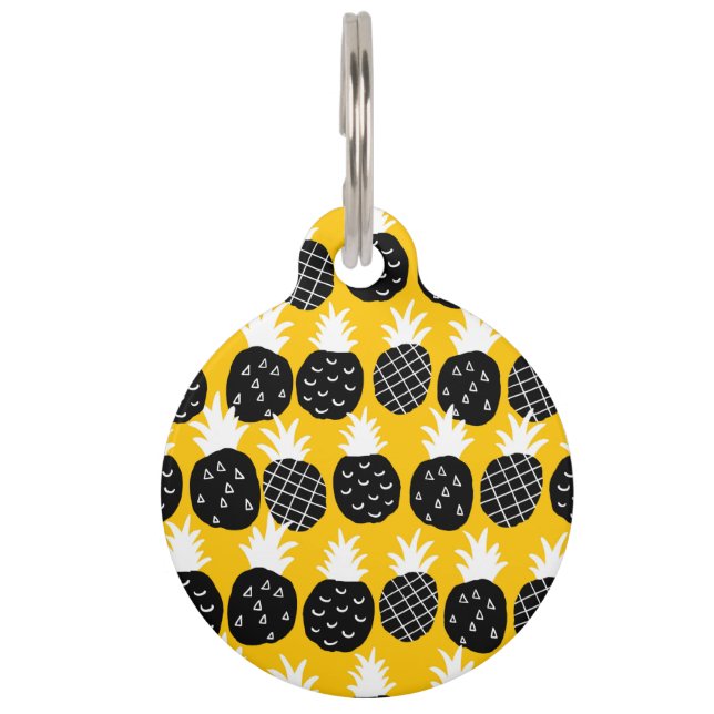 Black pineapples pet tag (Front)