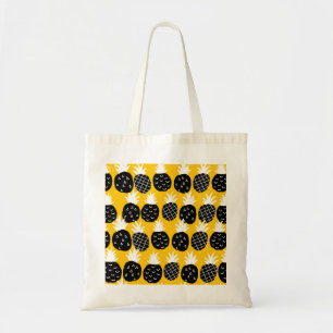 Black pineapples tote bag