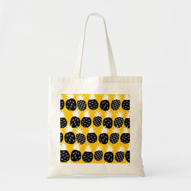 Black pineapples tote bag (Front)
