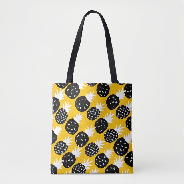 Black pineapples tote bag (Front)